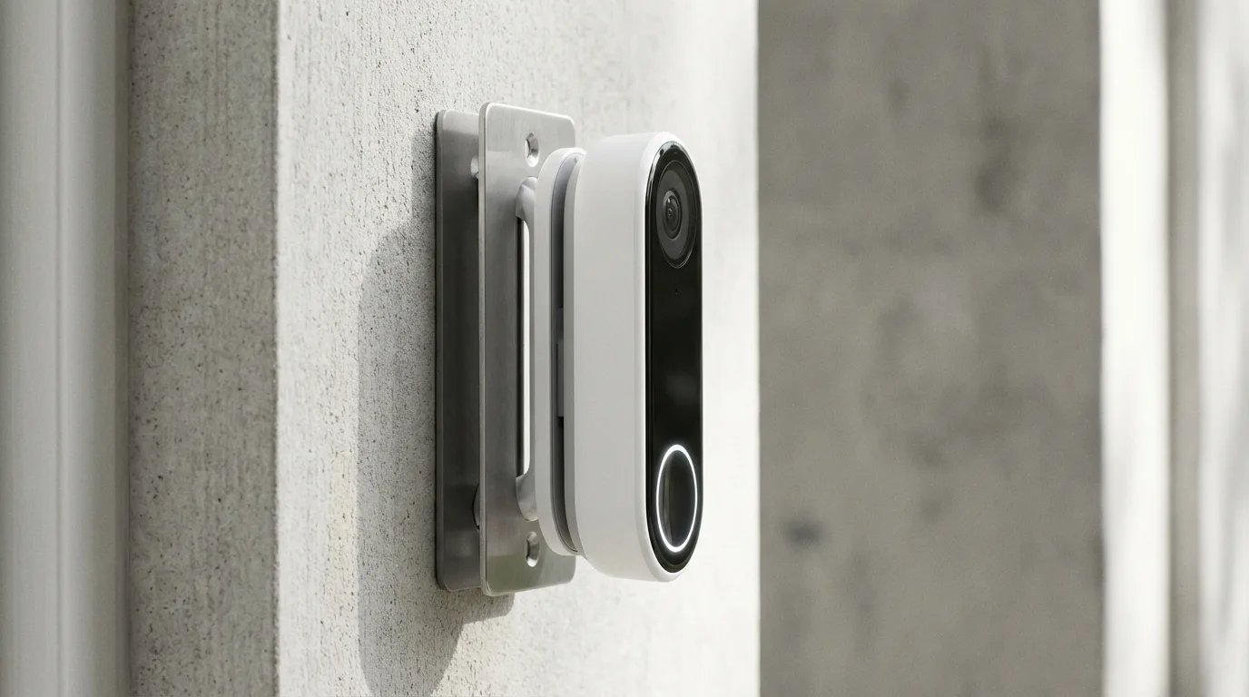Google Nest Doorbell side angle showing mounting depth