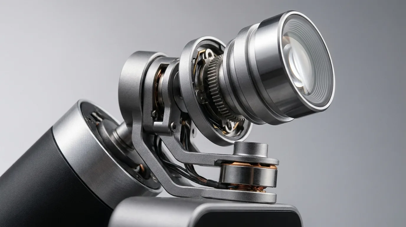 Close-up of Insta360 Link 2 Pro gimbal mechanism showing build quality